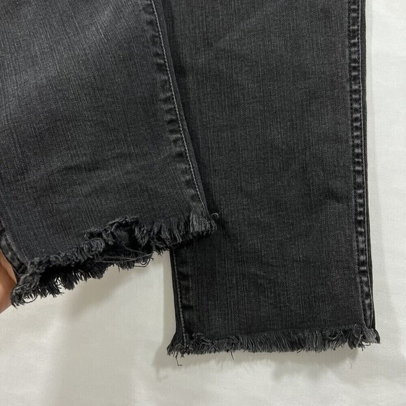 MADEWELL 10” High Rise Skinny Black Jean Size 36 Button Fly Fray Hem AA590 - Picture 4 of 13